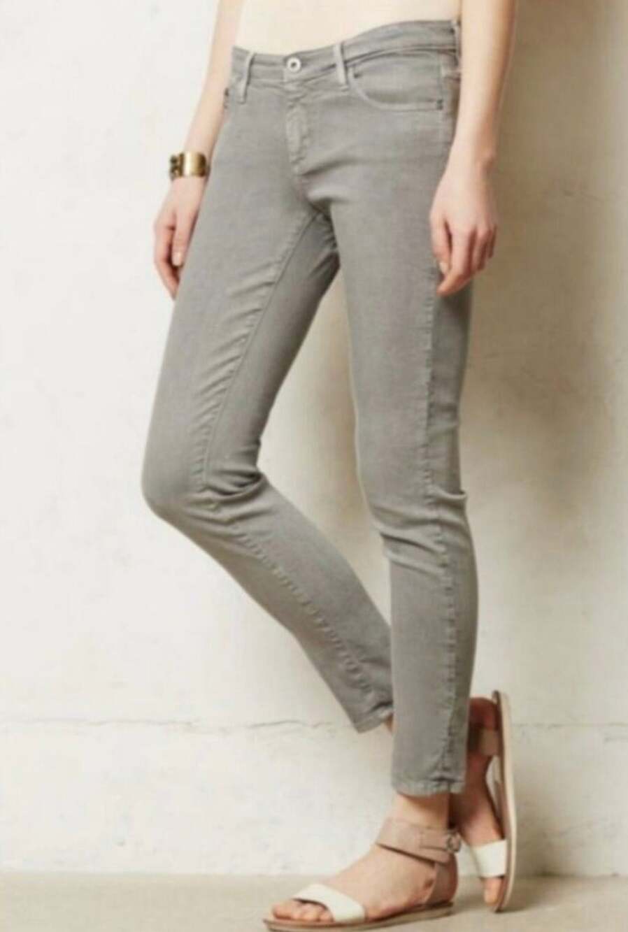 AG Adriano Goldschmeid The Stevie Slim Straight Ankle Jeans Size 28 Slate Gray